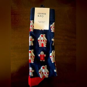 GINGERBREAD HOUSES - CHRISTMAS MENS DRESS SOCKS